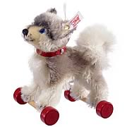 Husky on Wheels Dog Plush Ornament